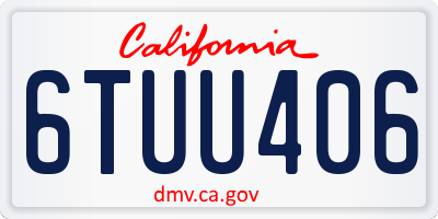 CA license plate 6TUU406