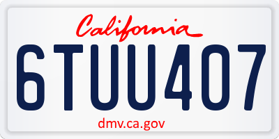 CA license plate 6TUU407