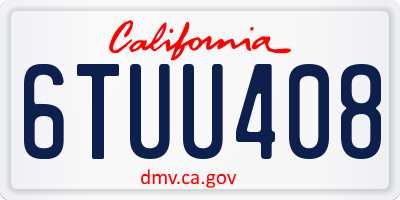 CA license plate 6TUU408