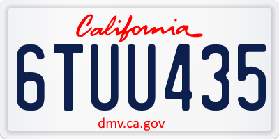 CA license plate 6TUU435