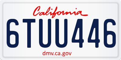 CA license plate 6TUU446