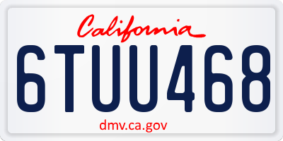 CA license plate 6TUU468