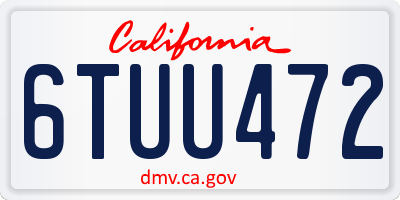 CA license plate 6TUU472