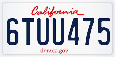 CA license plate 6TUU475