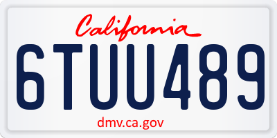 CA license plate 6TUU489