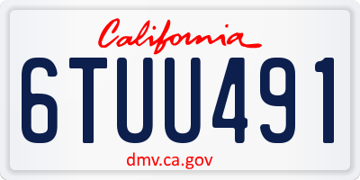 CA license plate 6TUU491
