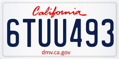 CA license plate 6TUU493