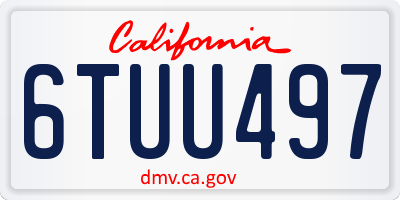 CA license plate 6TUU497