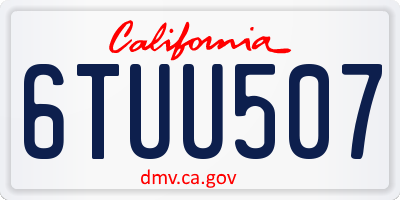CA license plate 6TUU507