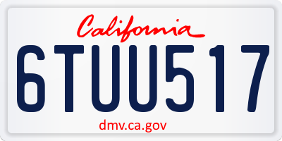 CA license plate 6TUU517