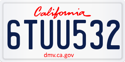 CA license plate 6TUU532