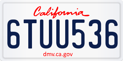 CA license plate 6TUU536