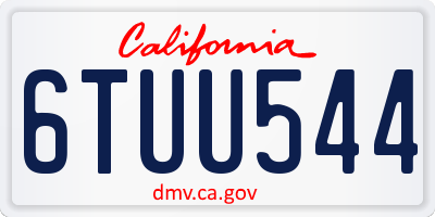 CA license plate 6TUU544