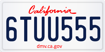 CA license plate 6TUU555