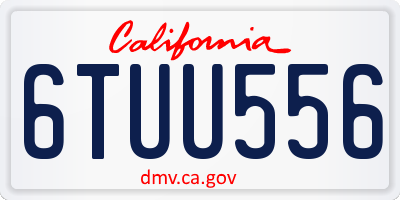 CA license plate 6TUU556