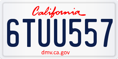 CA license plate 6TUU557