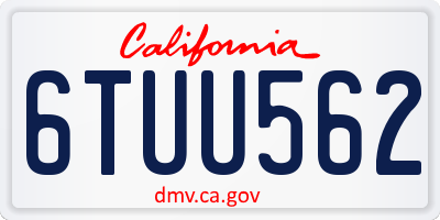 CA license plate 6TUU562