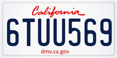 CA license plate 6TUU569