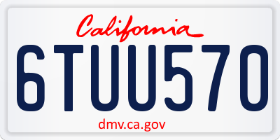 CA license plate 6TUU570