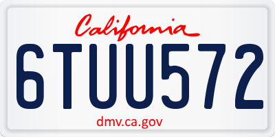 CA license plate 6TUU572
