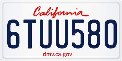 CA license plate 6TUU580