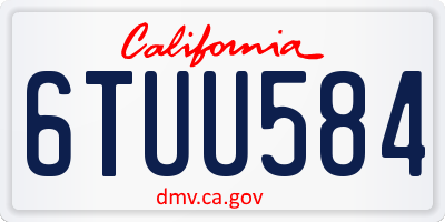 CA license plate 6TUU584