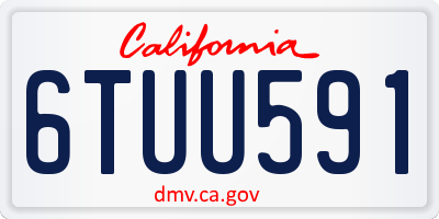 CA license plate 6TUU591