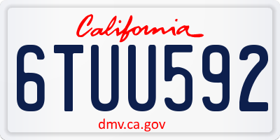 CA license plate 6TUU592
