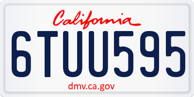 CA license plate 6TUU595