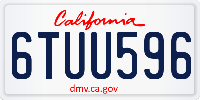 CA license plate 6TUU596