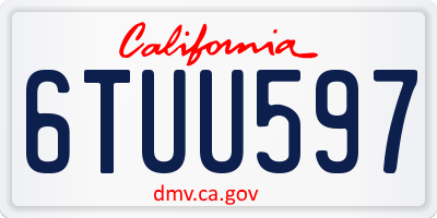 CA license plate 6TUU597