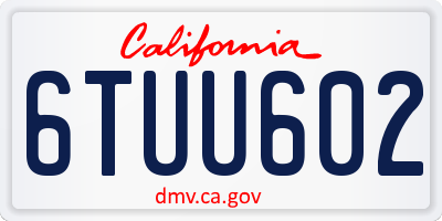 CA license plate 6TUU602