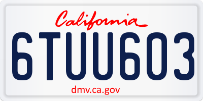 CA license plate 6TUU603