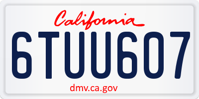 CA license plate 6TUU607