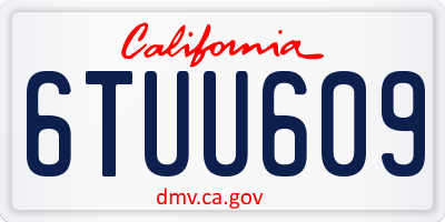 CA license plate 6TUU609