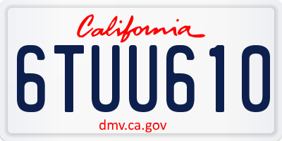 CA license plate 6TUU610