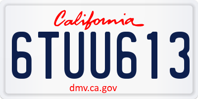 CA license plate 6TUU613