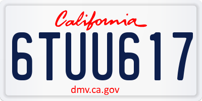 CA license plate 6TUU617