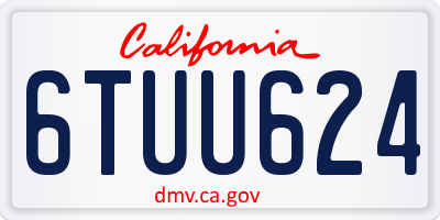 CA license plate 6TUU624