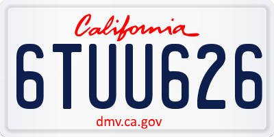 CA license plate 6TUU626