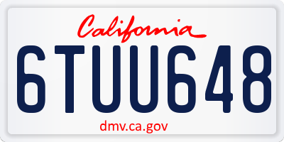 CA license plate 6TUU648