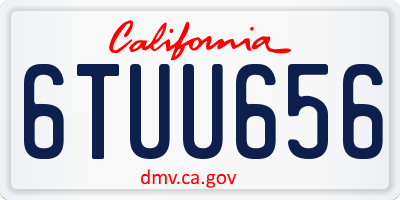 CA license plate 6TUU656