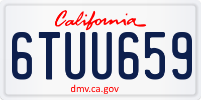 CA license plate 6TUU659