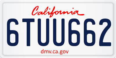CA license plate 6TUU662