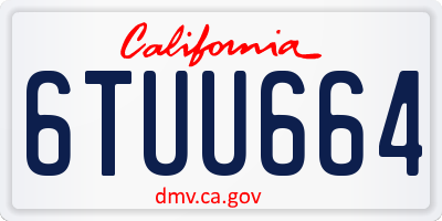 CA license plate 6TUU664