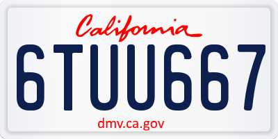 CA license plate 6TUU667