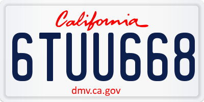CA license plate 6TUU668
