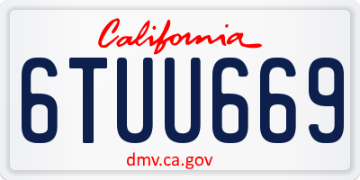 CA license plate 6TUU669