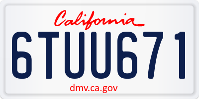 CA license plate 6TUU671