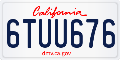 CA license plate 6TUU676